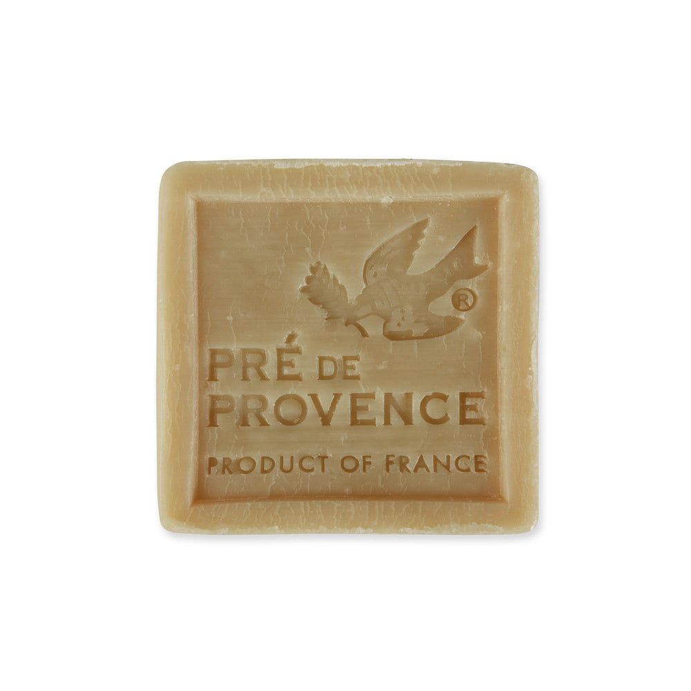 Pre de Provence close-up on soap texture highlighting natural olive oil and gentle formula benefit