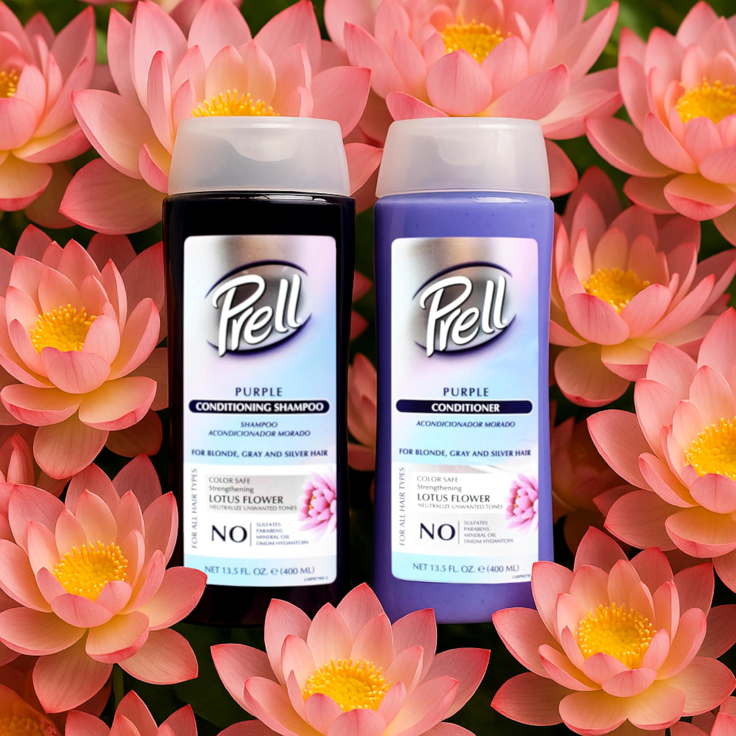 Prell bottles held in hand for scale showing 13.5 fl oz size
