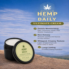Premium Hemp Extract Daily being applied to shoulder for soothing relief