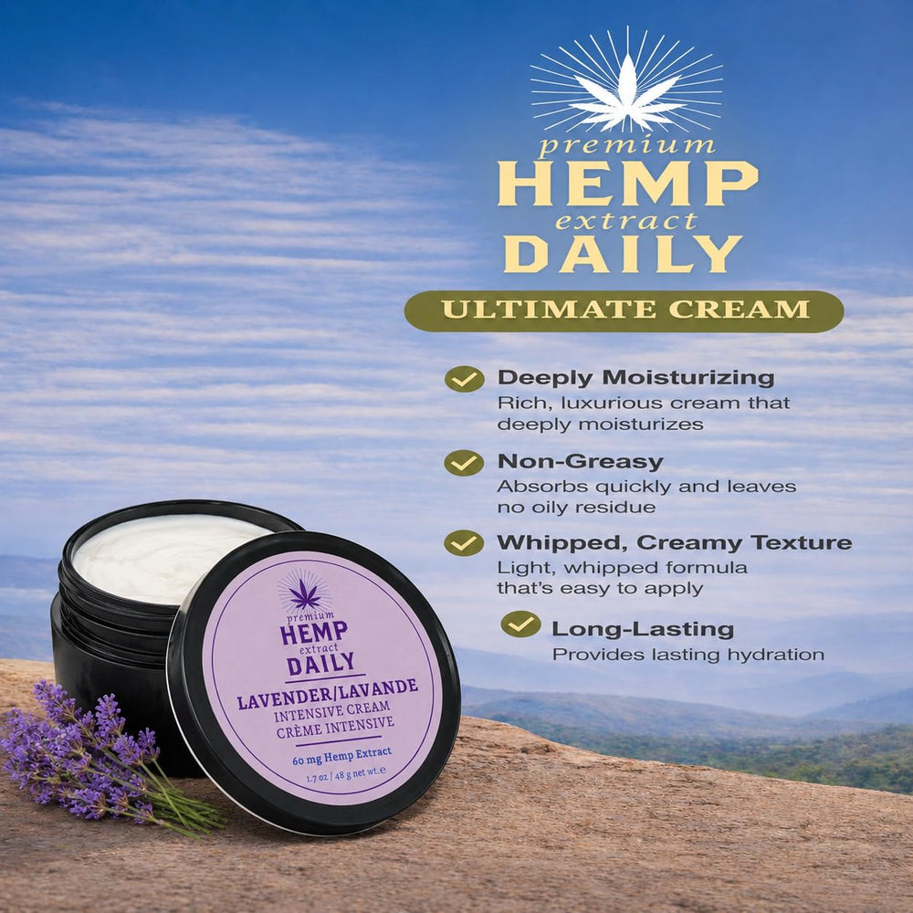 Premium Hemp Extract Daily being massaged into knee and shoulder, illustrates targeted topical use
