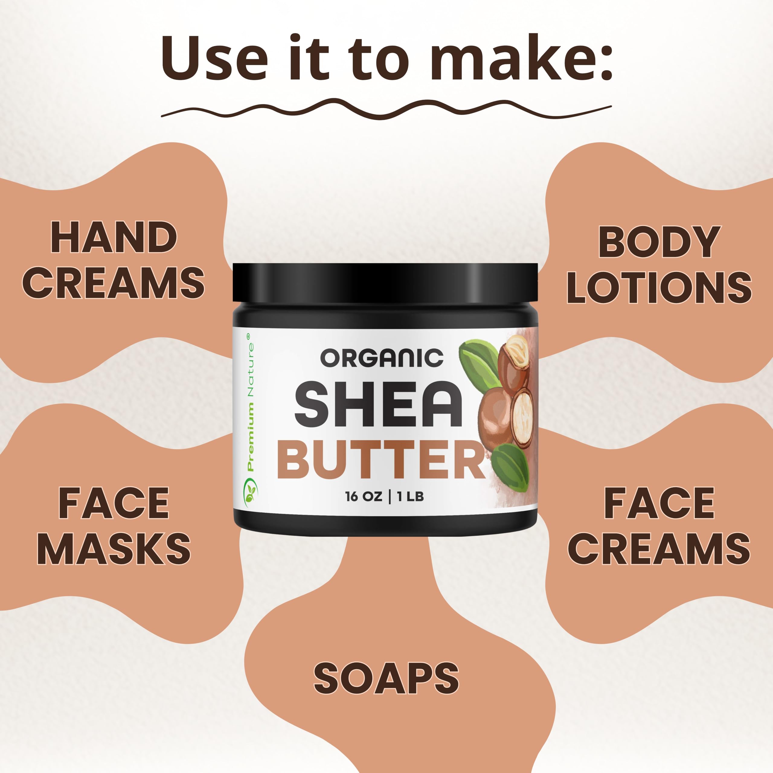 Premium Nature hand scooping shea butter demonstrating easy application and nourishment