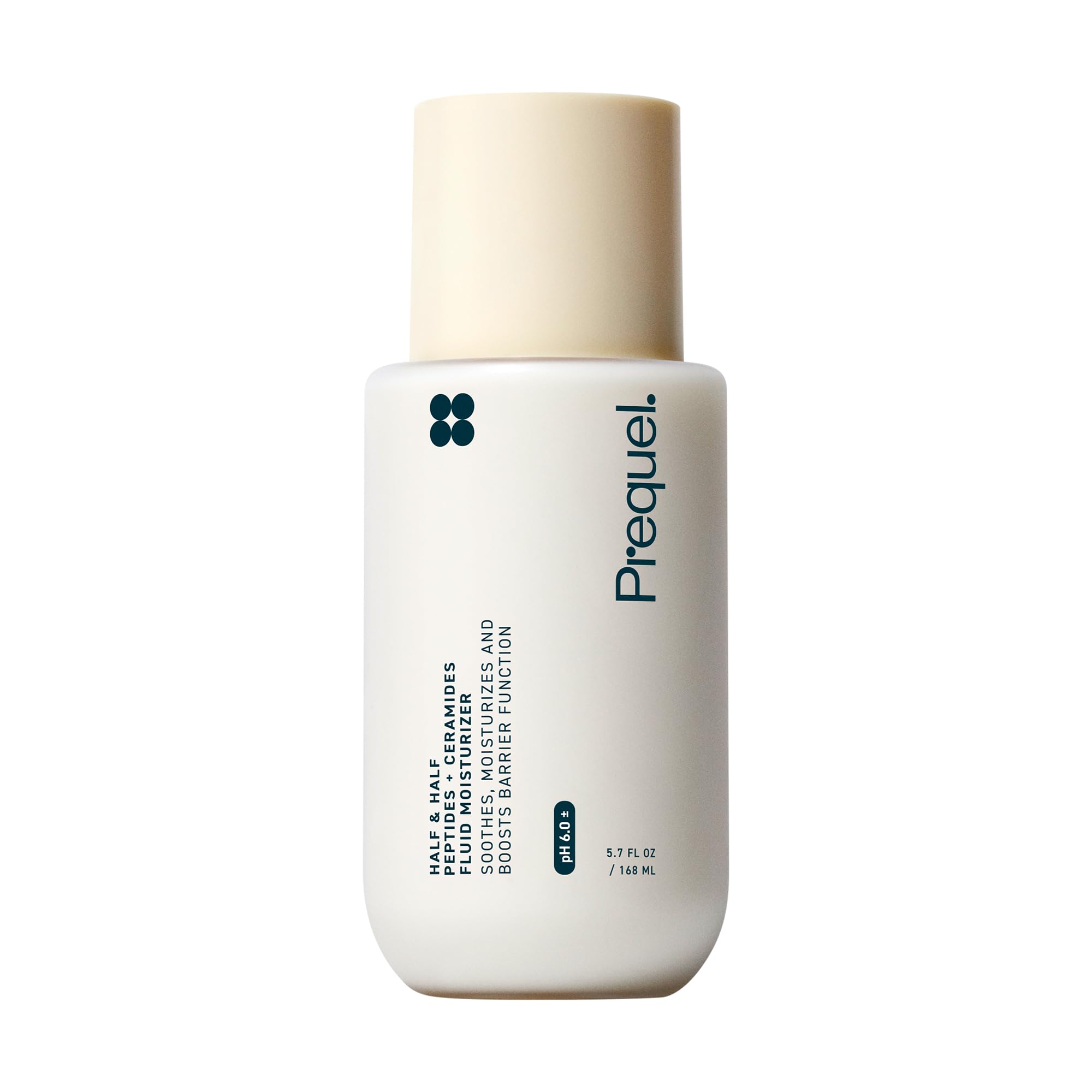 Prequel front bottle showing product branding and lightweight lotion benefit