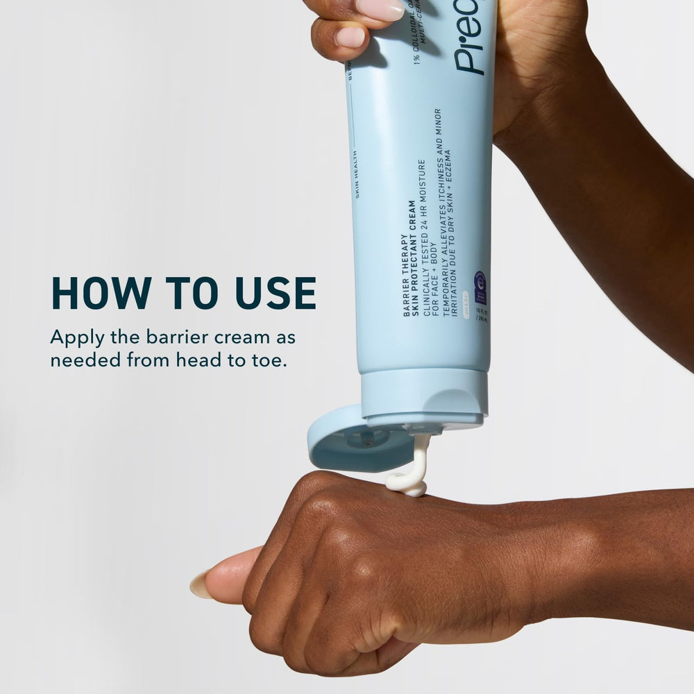 Prequel ceramide blend graphic illustrating barrier repair support and lasting hydration