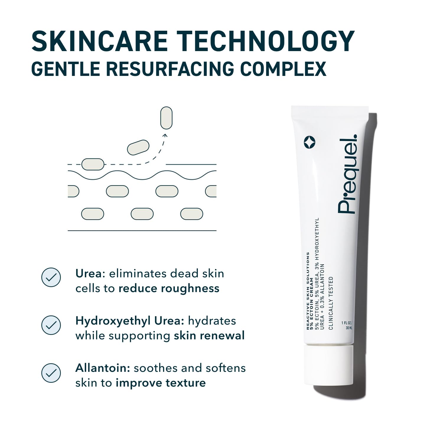 Prequel moisturizer applied to hands demonstrating soothing hydration