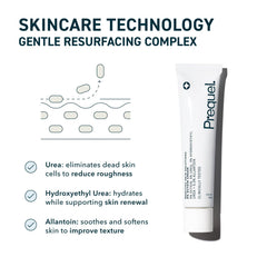Prequel moisturizer applied to hands demonstrating soothing hydration