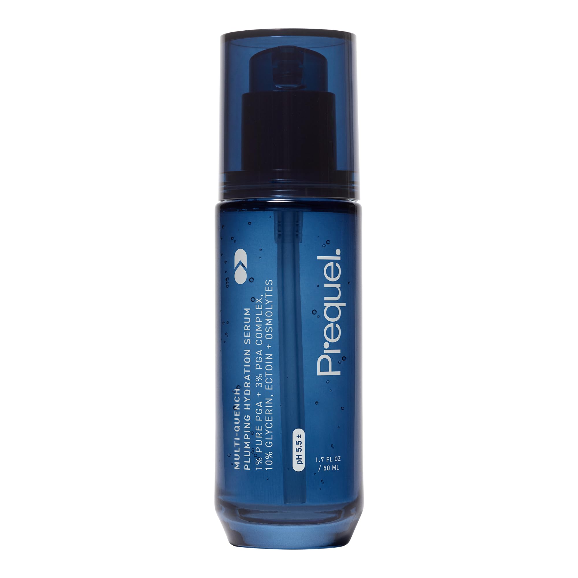 Prequel front packaging showing bottle and label, conveys hydration benefits