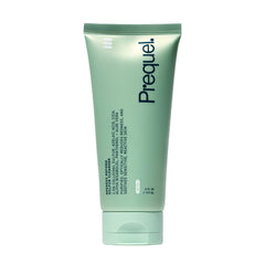 Prequel bottle front packaging showing calming cleanser and benefits