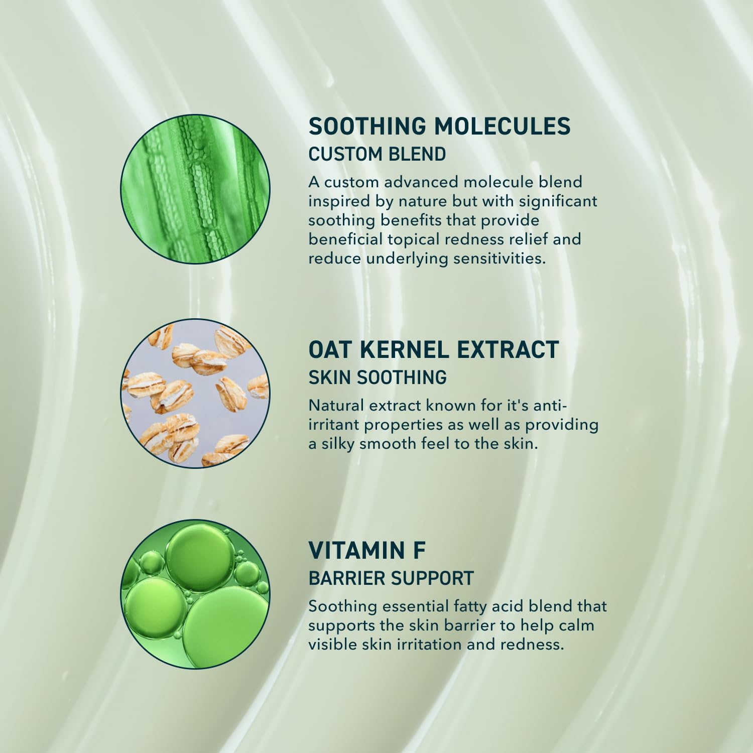 Prequel ingredient label showing oat extract to soothe and support skin barrier benefit