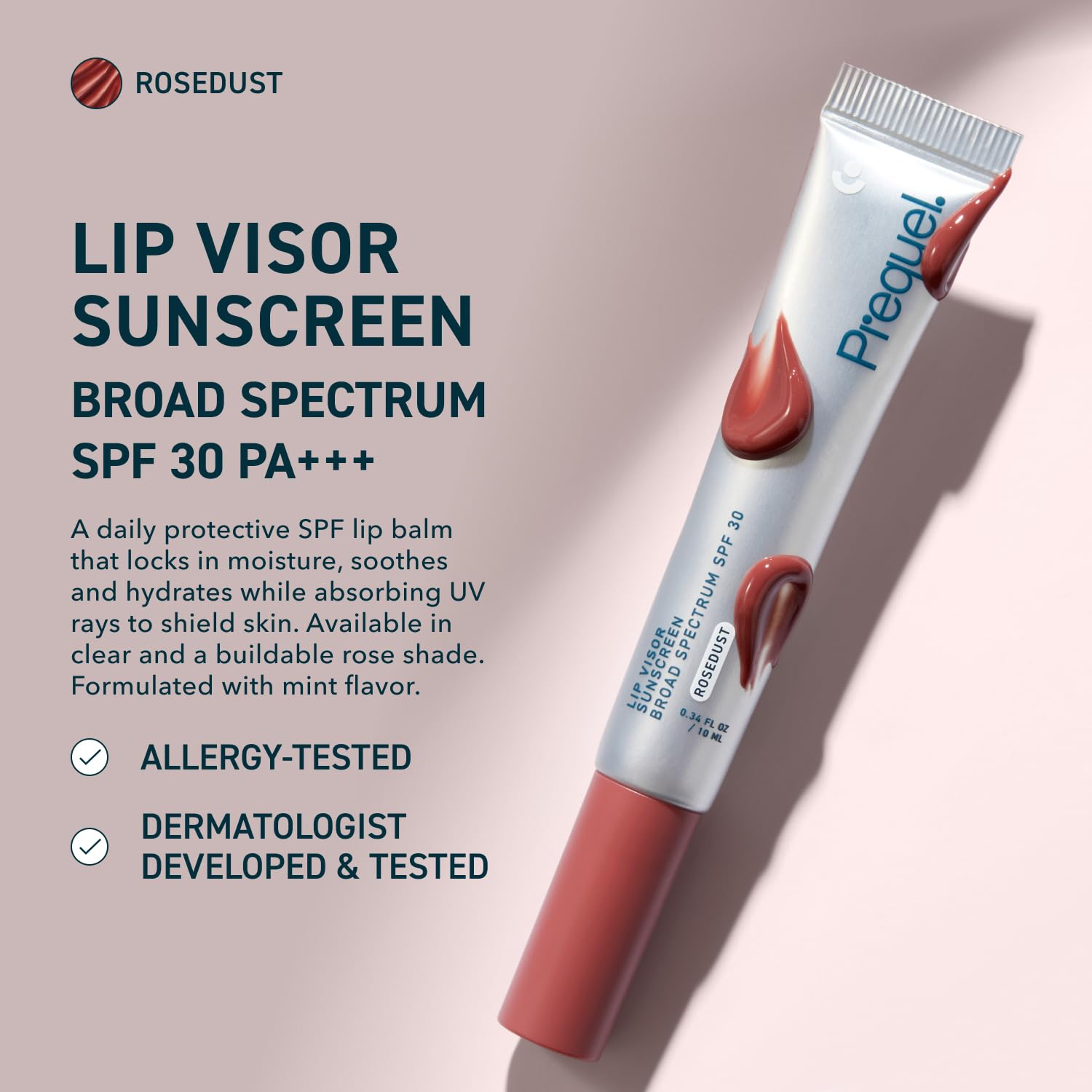 Prequel Skin lip visor open applicator for easy mess-free application benefit