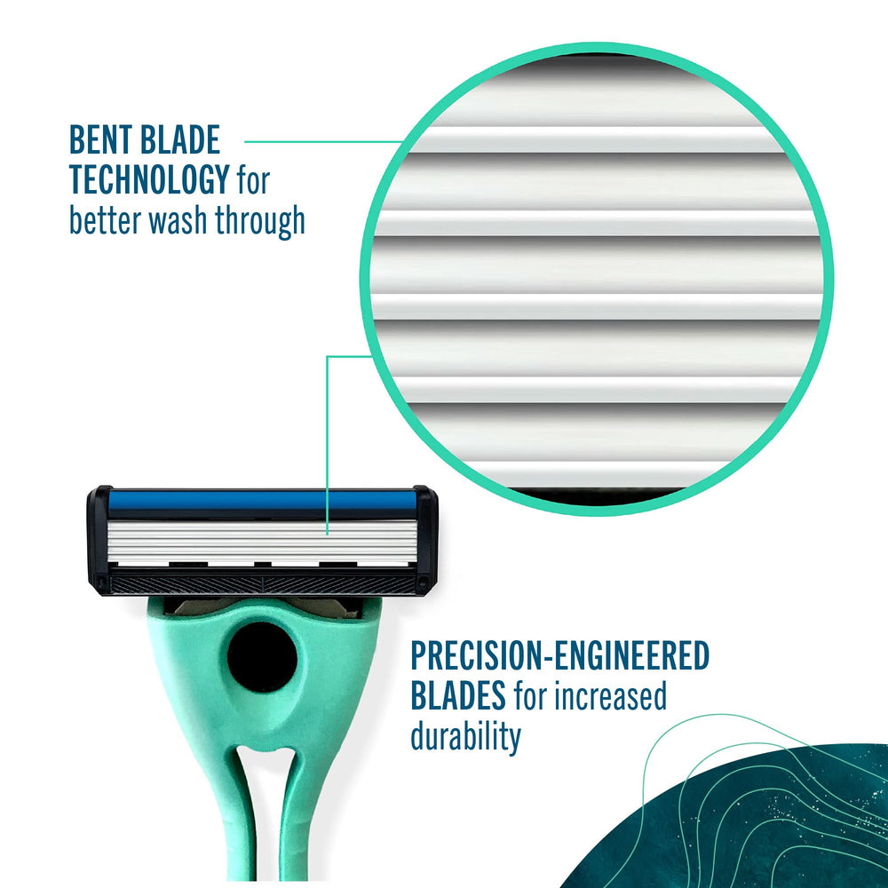 Preserve blades rinsing under water showing easy cleaning advantage