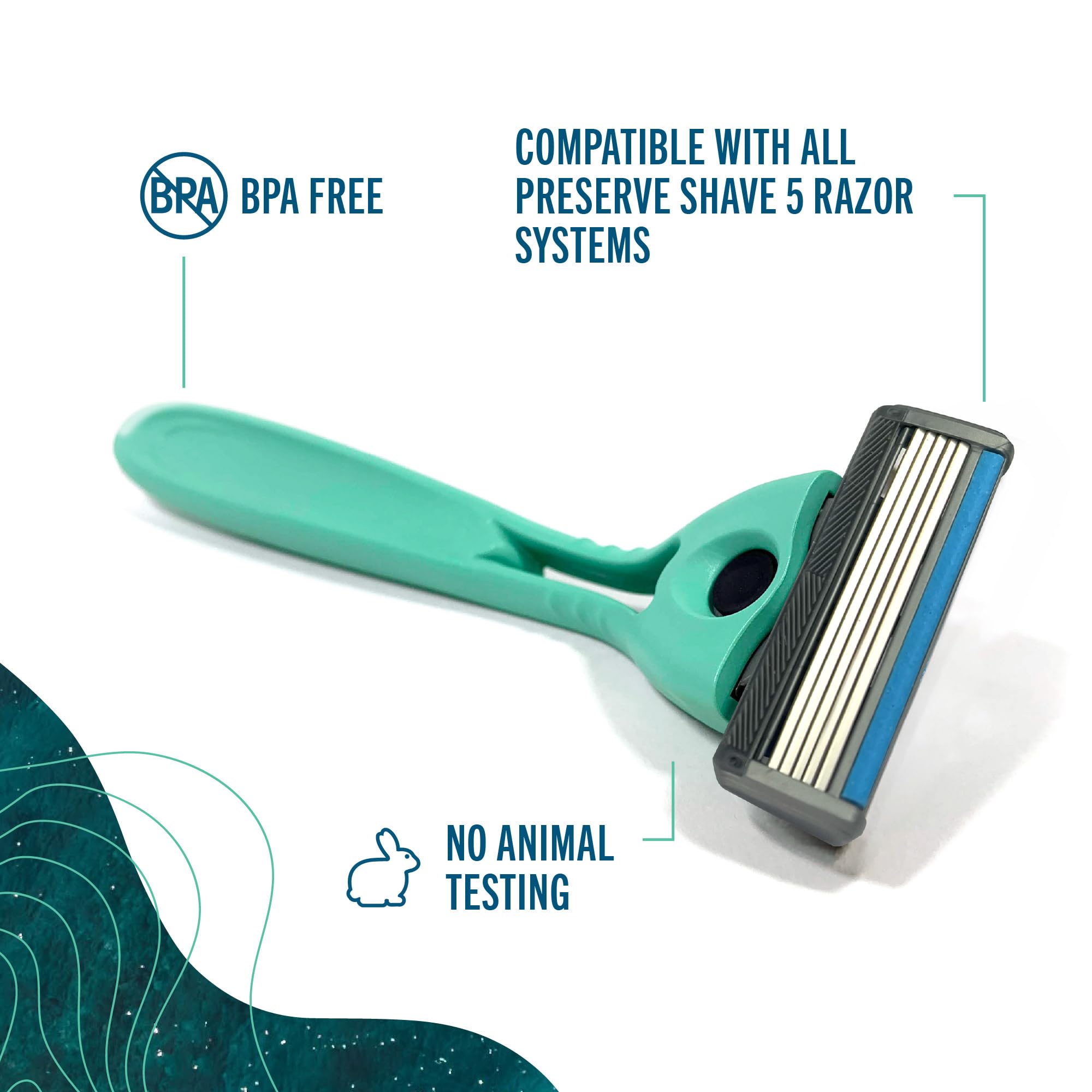Preserve refill snapped onto POPi handle showing secure fit benefit