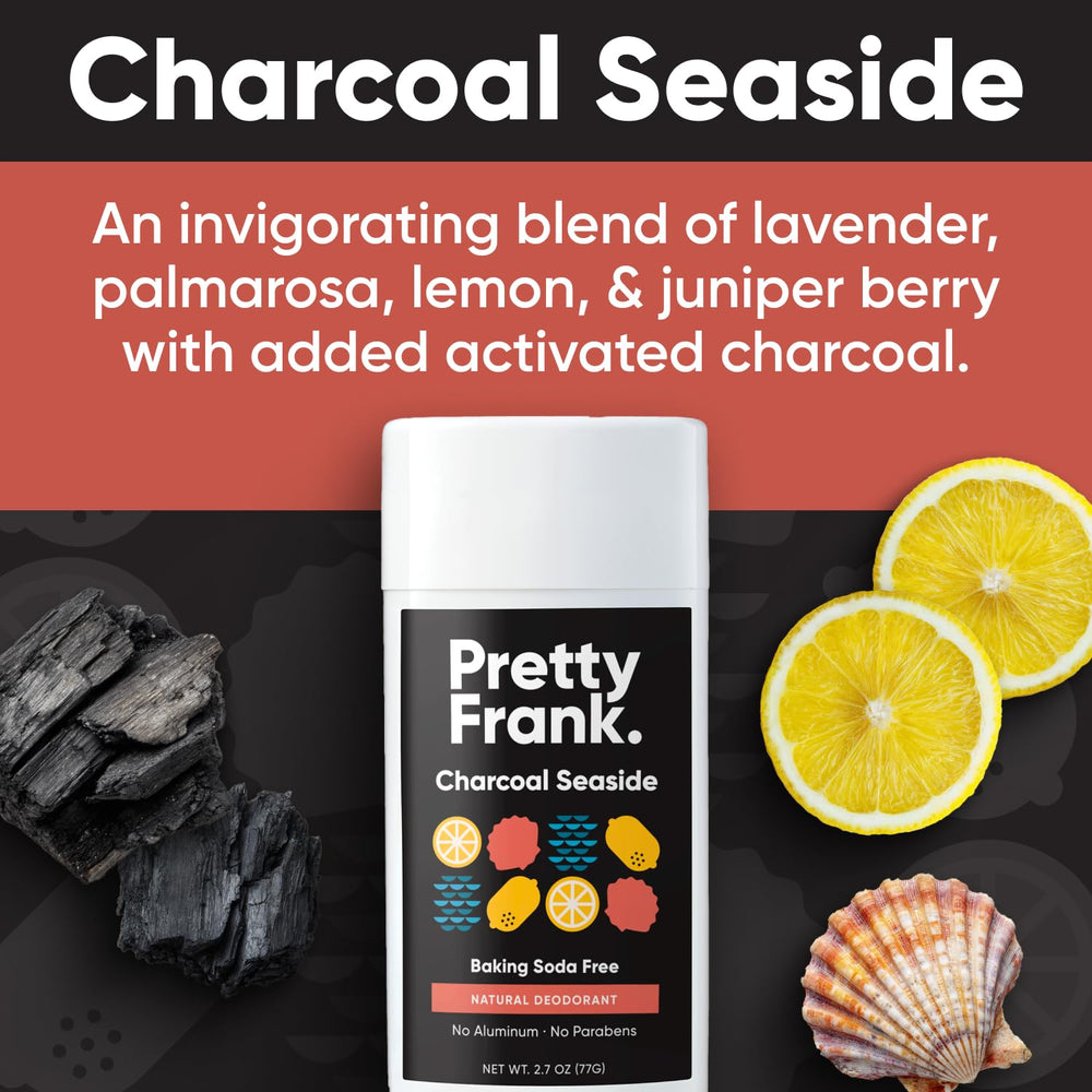 Pretty Frank ingredients bowl with charcoal and arrowroot highlighting absorbency and odor control