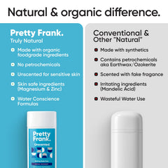 PRETTY FRANK close-up of stick texture showing smooth glide and skin-soothing formula