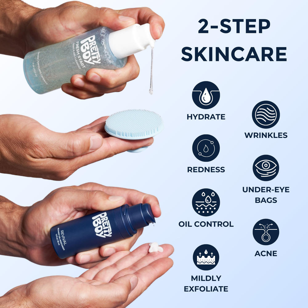 Prettyboy ingredients label closeup highlighting niacinamide and hyaluronic acid
