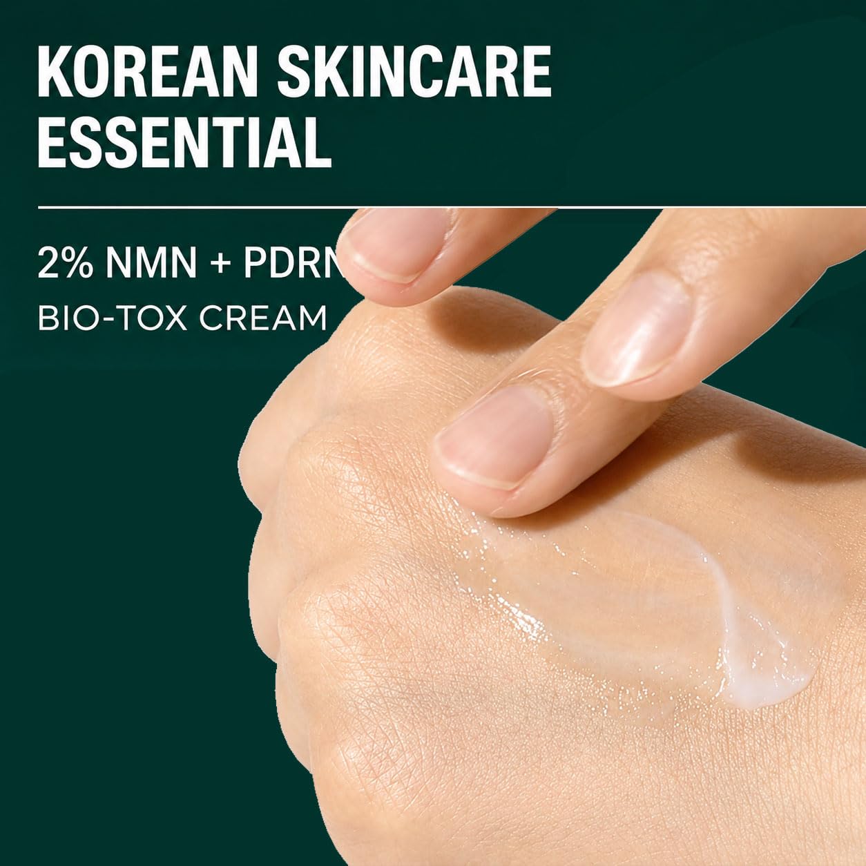 PRETTYSKIN ingredient label showing NMN PDRN and amino acids for clarity