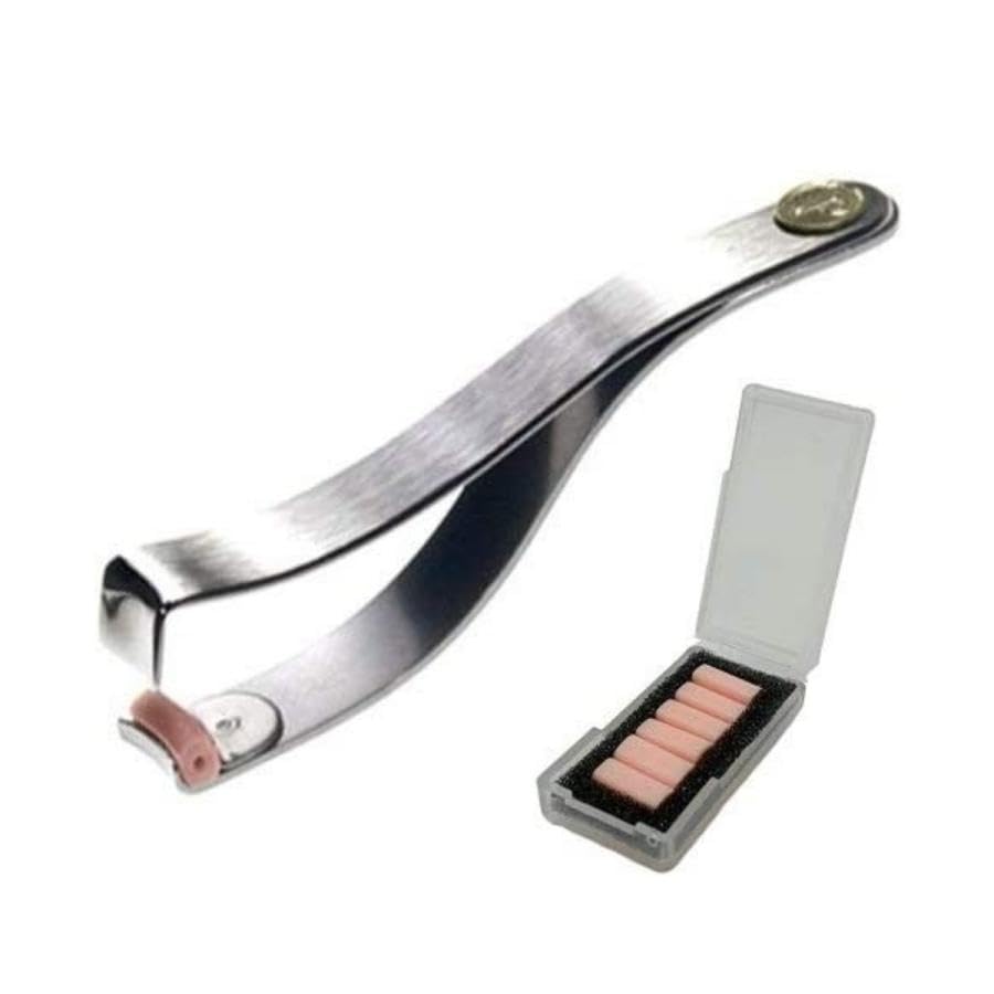 Prima Shogyo curler front view showing compact slim frame for precision