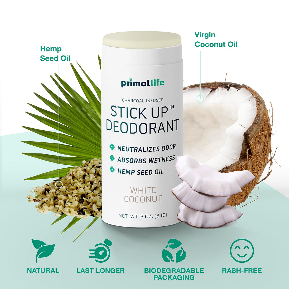 Primal Life Organics stick up texture close-up highlighting clay and powder absorbency