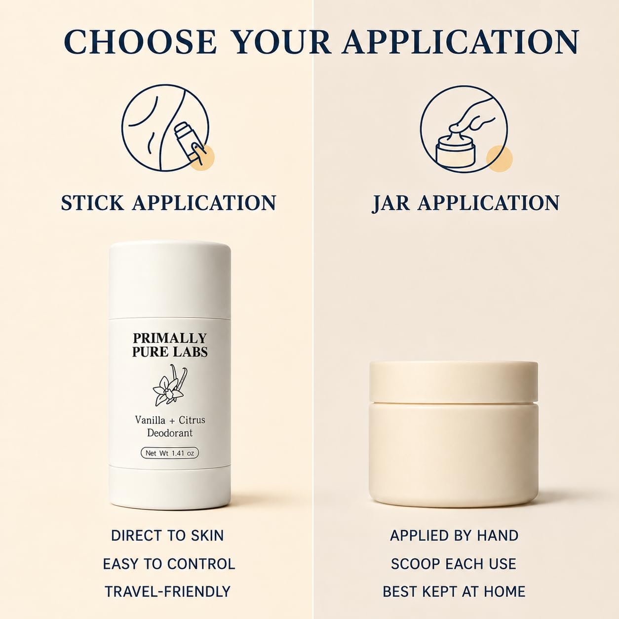 Primally Pure Labs product label close-up listing ingredients and aluminum-free benefit