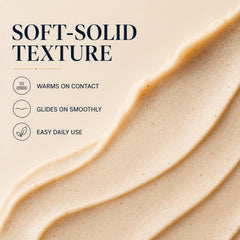 Primally Pure texture closeup highlighting shea butter glide and skin conditioning
