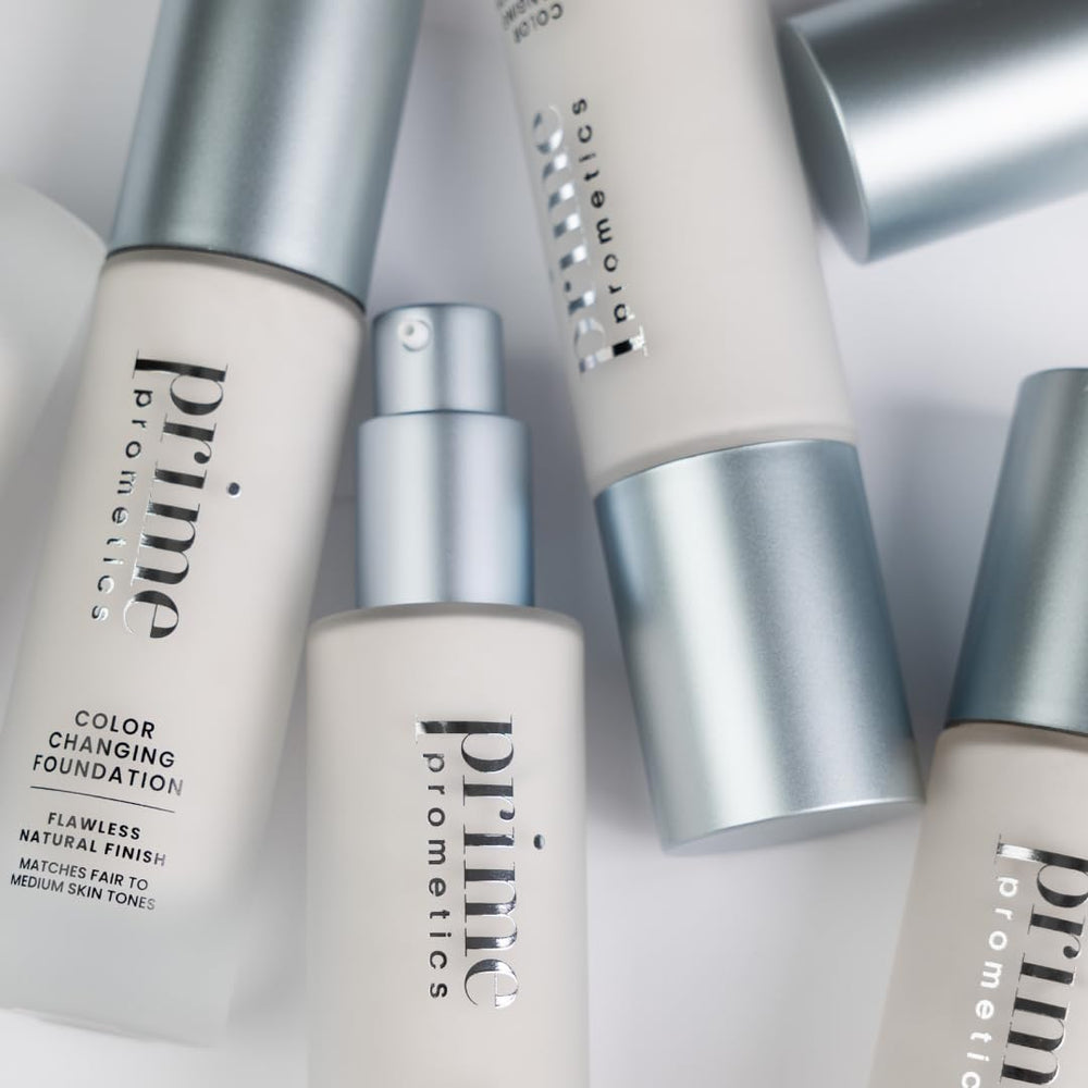 Prime Prometics before-and-after skin evening showing reduced redness benefit