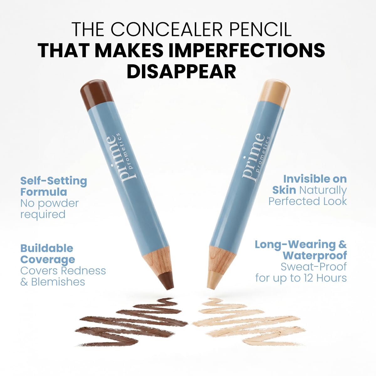 Prime Prometics in-use under-eye application demonstrating natural brightening effect