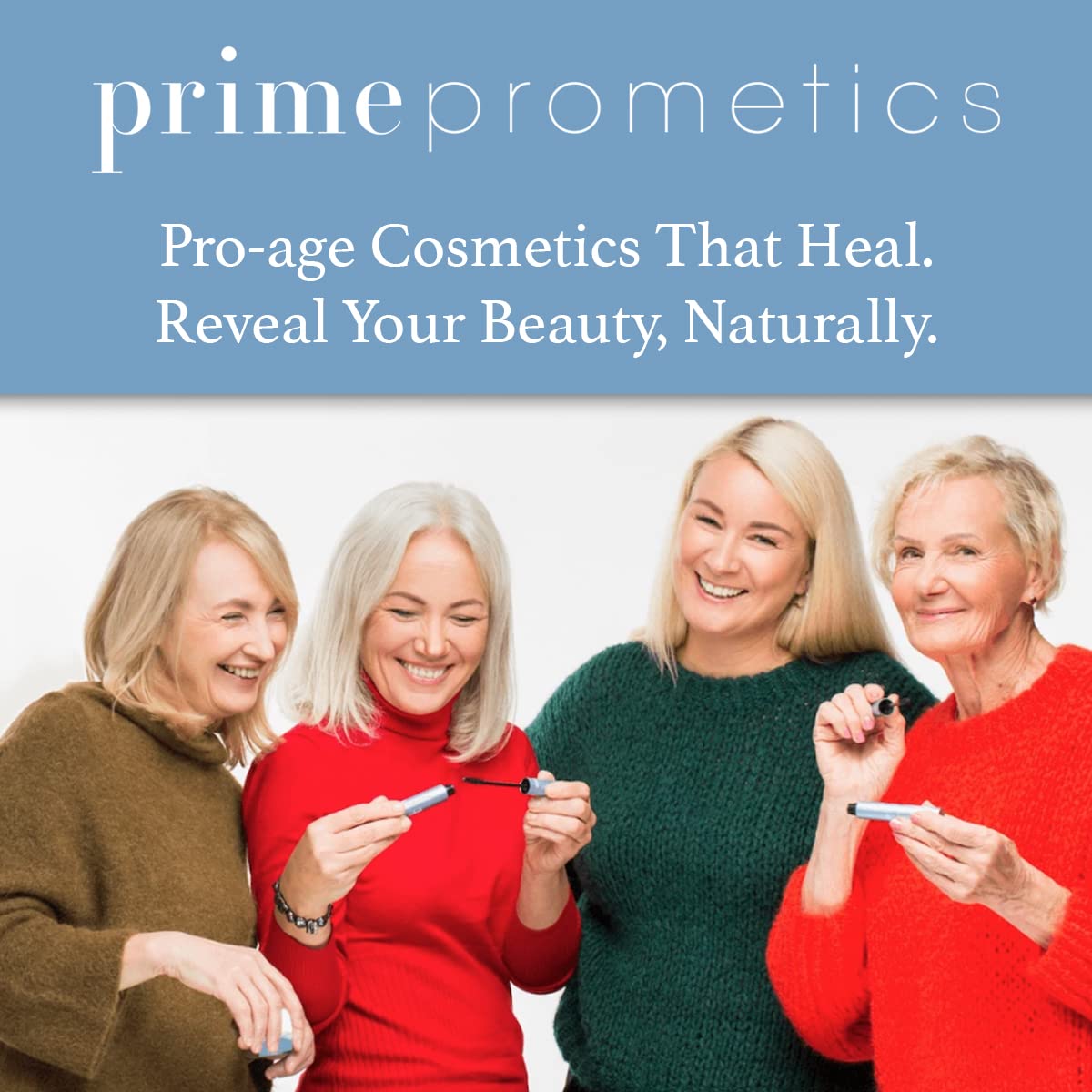 PRIME PROMETICS primeLash label and ingredient list showing vitamins for nourishing mature lashes