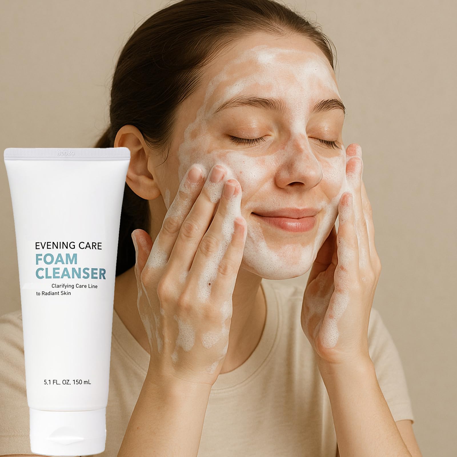 priming water in-hands foaming cleanser illustrating gentle cleanse