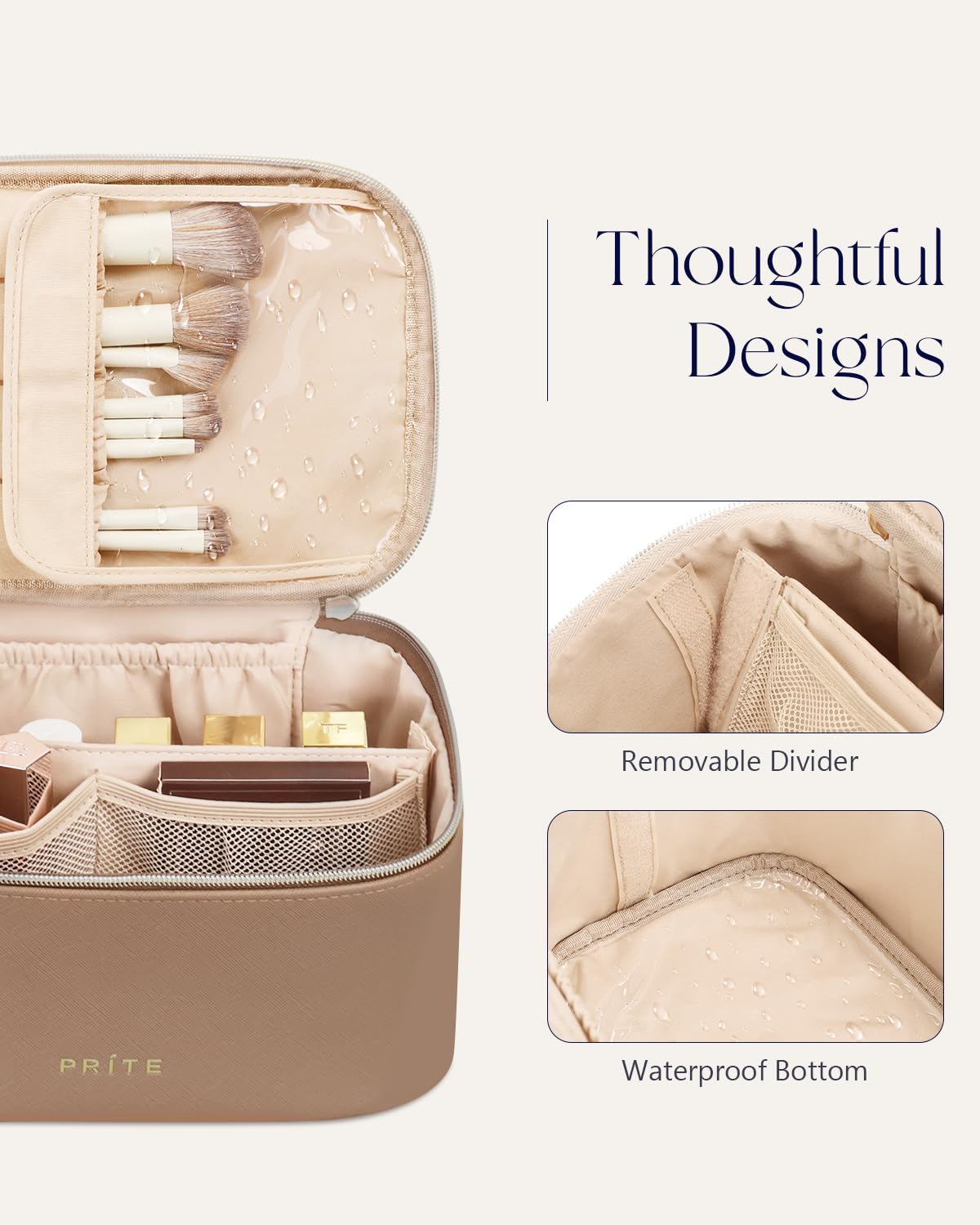 Prite adjustable dividers configured for bottles and palettes versatility