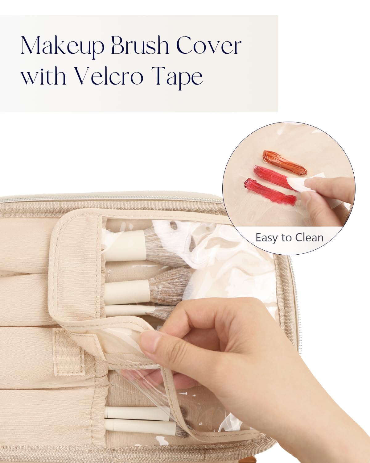 Prite interior with brush organizer keeping brushes clean and upright