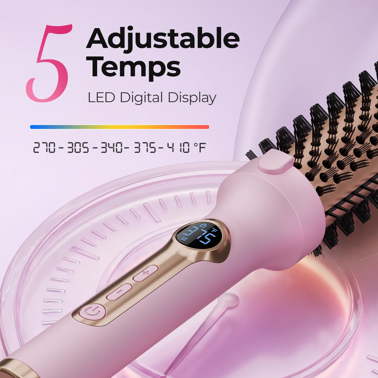 PRITECH close-up of ceramic barrel showing even heat distribution for consistent curls