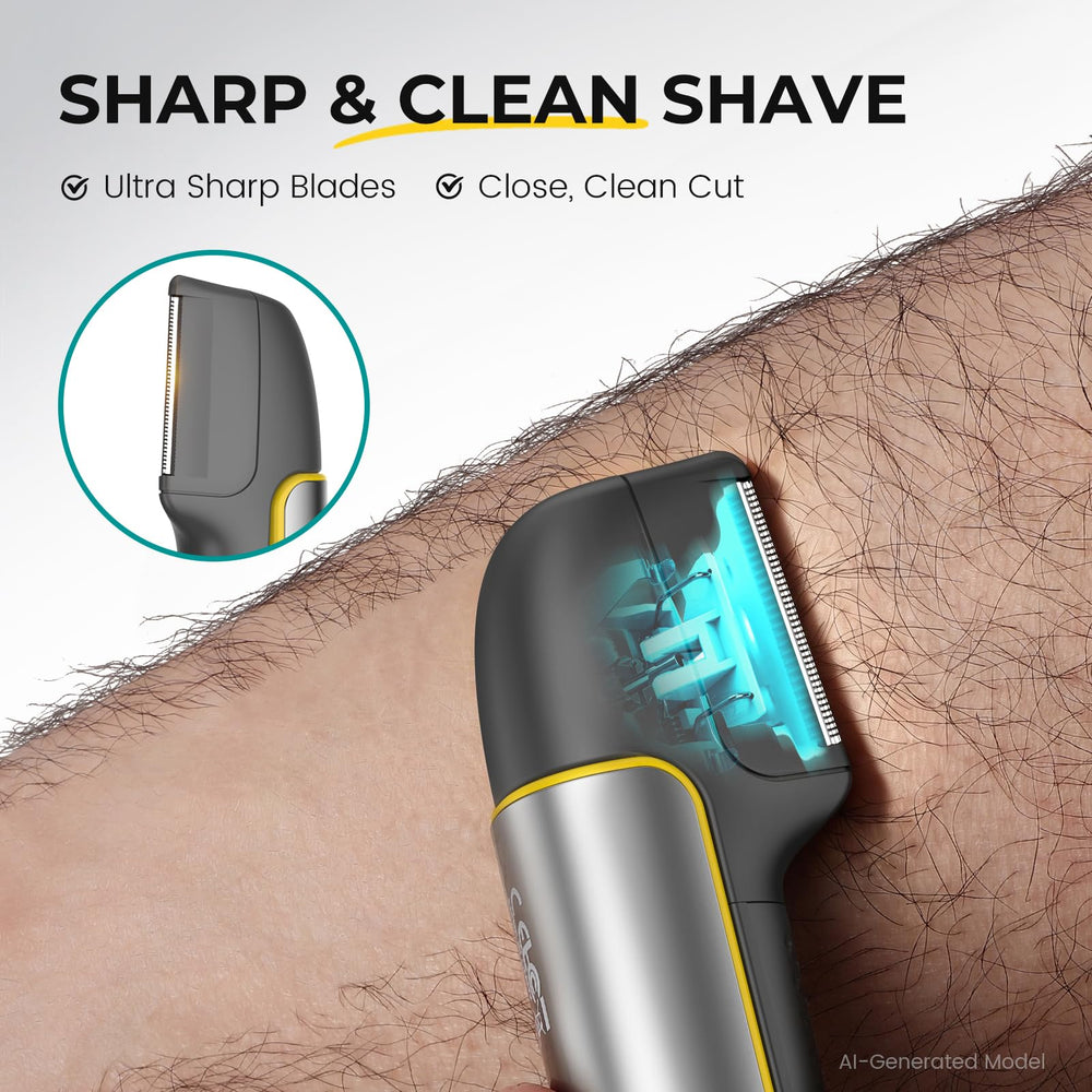 PRITECH extendable arm detail demonstrating 2 inch reach for easier back grooming