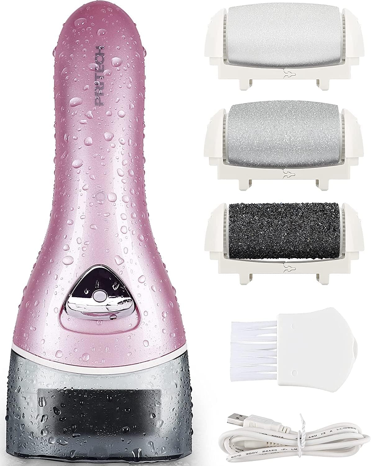 PRITECH front view electric foot file showing ergonomic grip and compact design for easy use