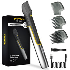 PRITECH front view showing device and packaging, highlights portability and convenience