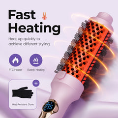 PRITECH brush held in hand to show size and portability for travel convenience