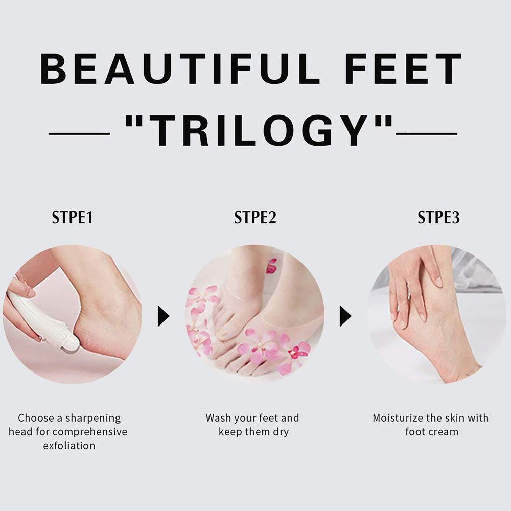 PRITECH rollers on bathroom shelf in routine setup showing home pedicure convenience