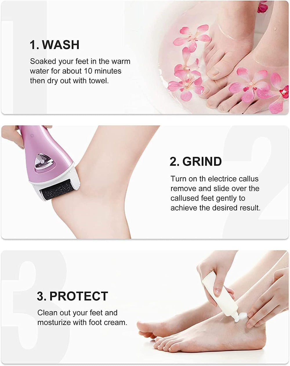 PRITECH used in home pedicure scene showing convenient salon-quality results at home