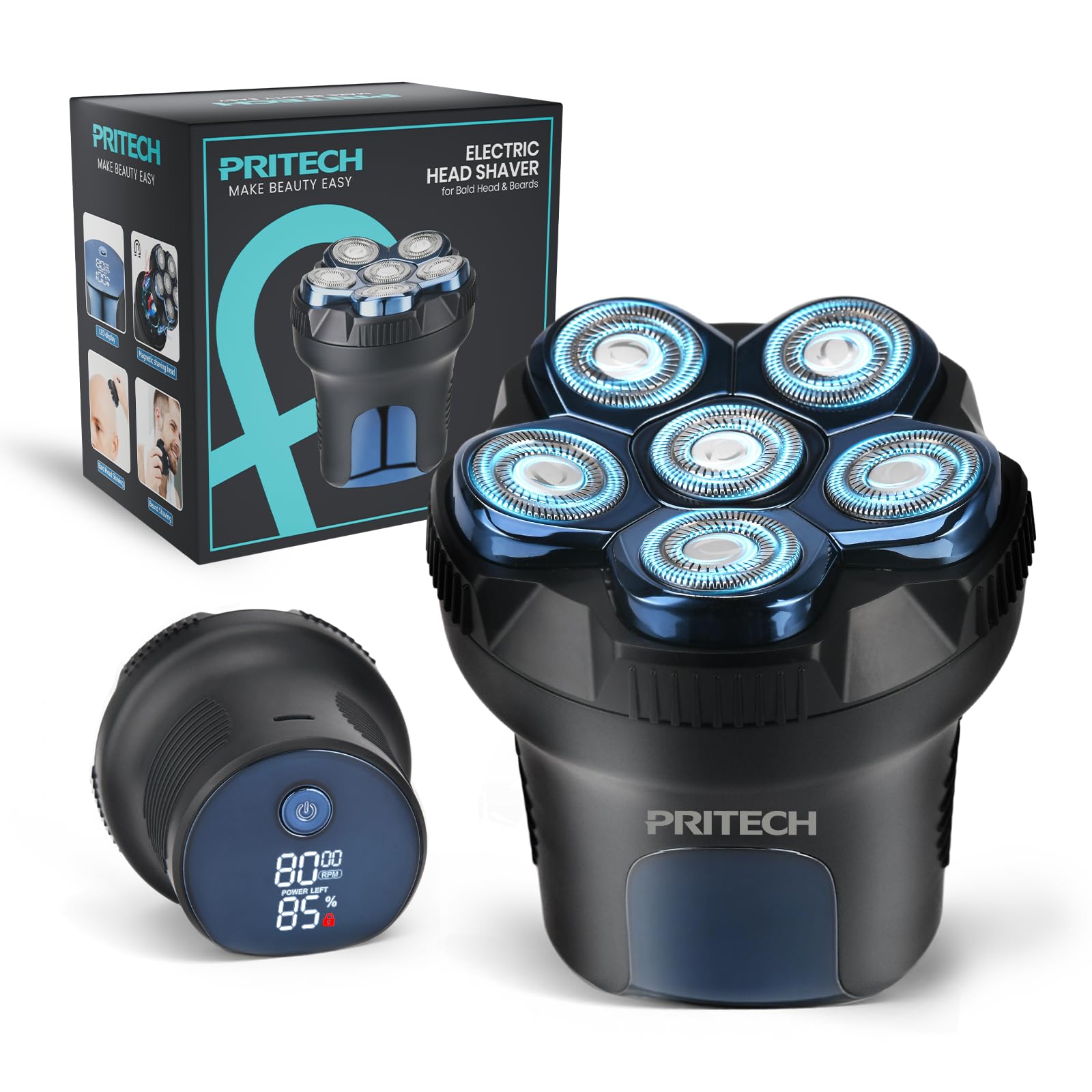 PRITECH retail packaging and label highlighting features and travel lock