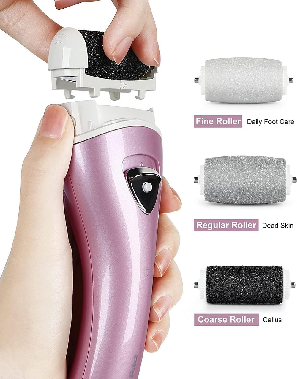 PRITECH close-up of roller texture demonstrating abrasive grit for efficient callus removal