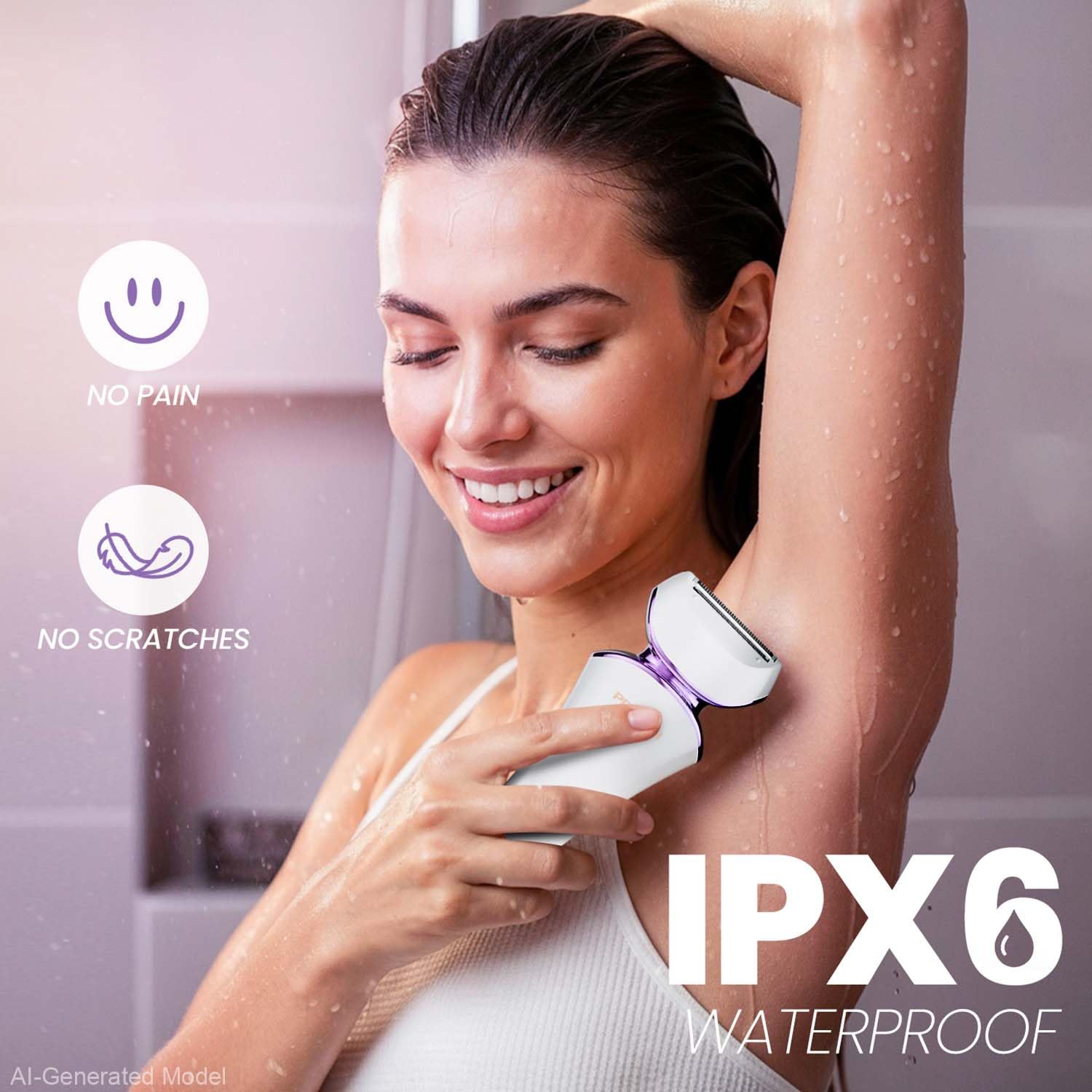 PRITECH shaver used wet in shower for convenient foam or water shaving