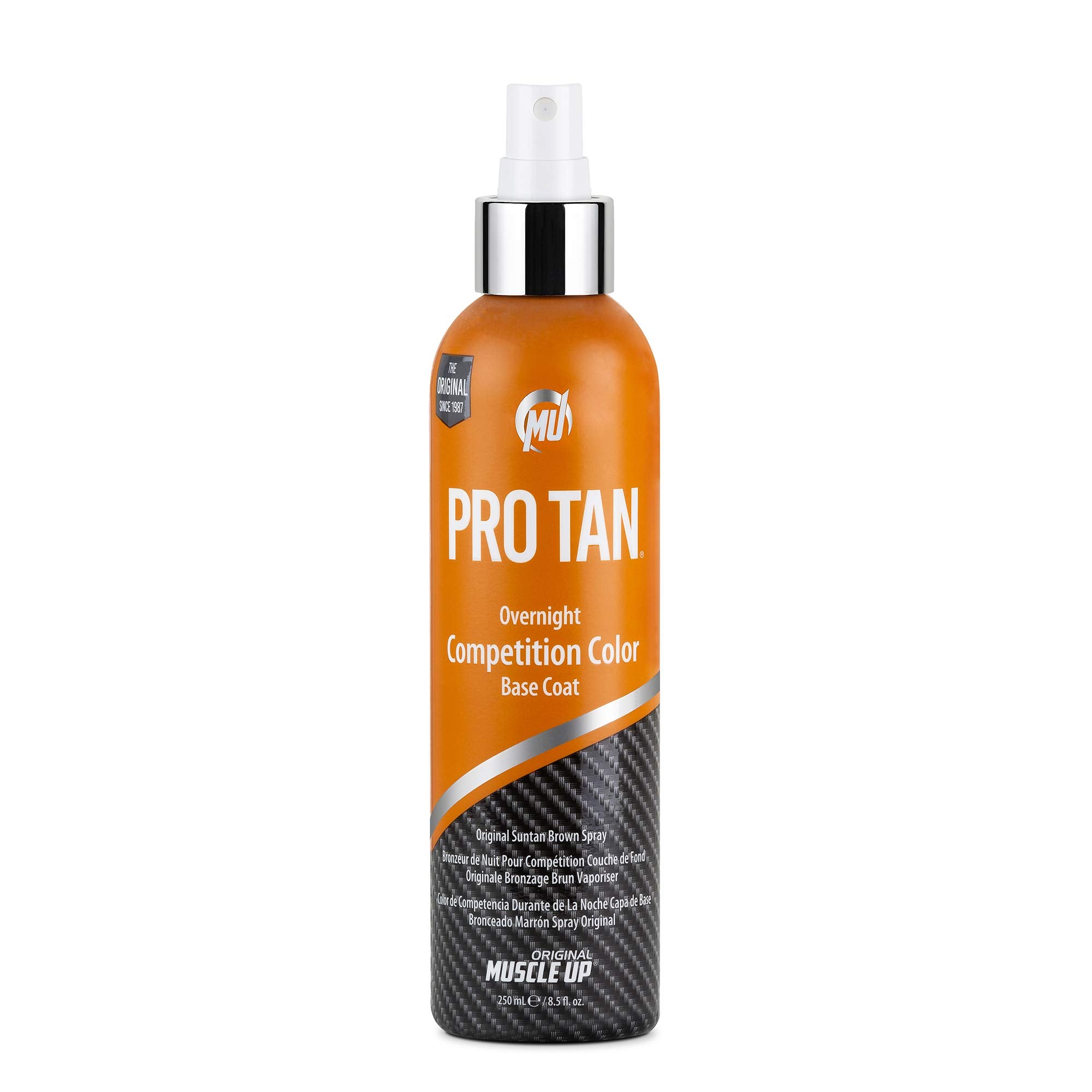 Pro Tan bottle front label showing product and easy identification benefit