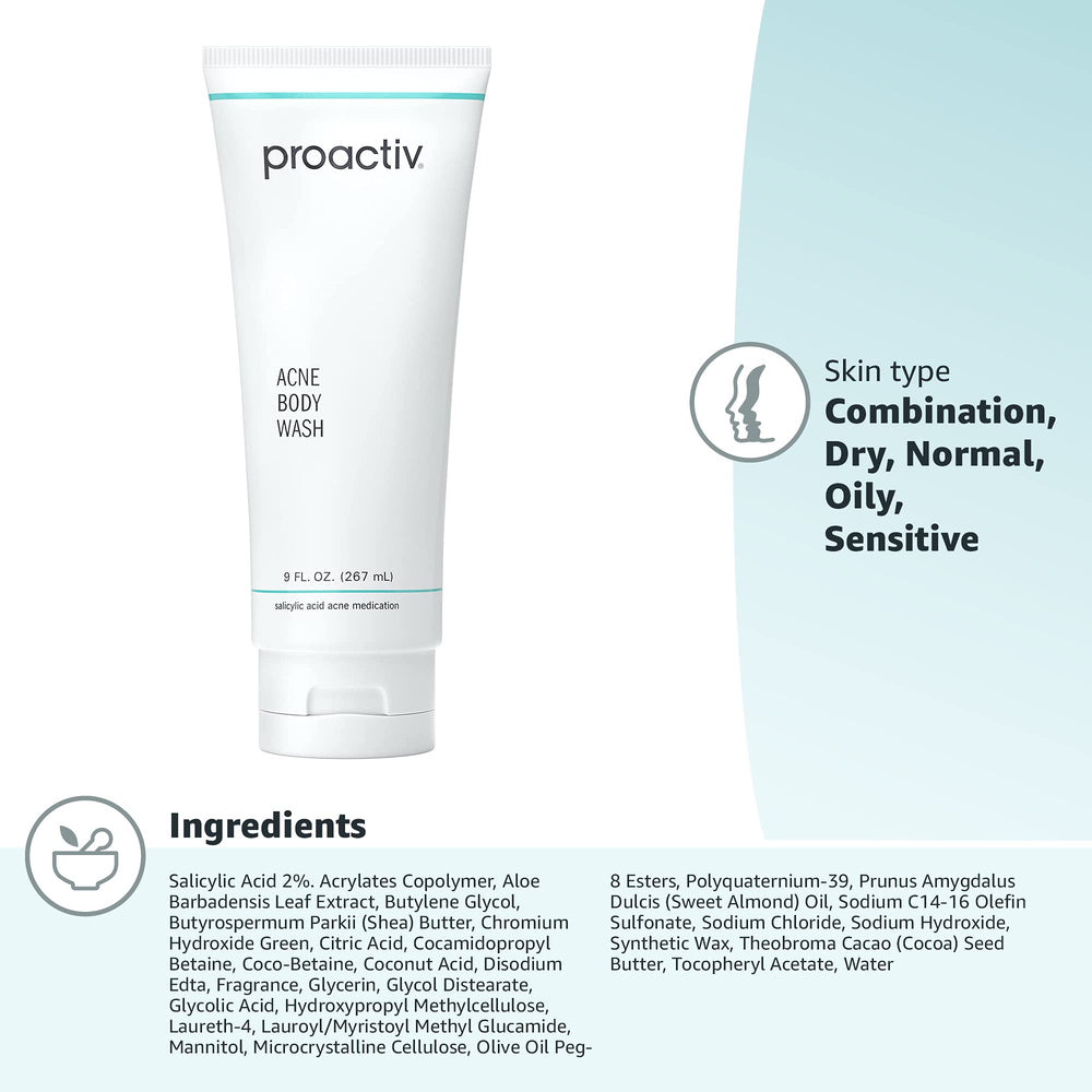 Proactiv bottle on bathroom shelf suggests daily body-care routine