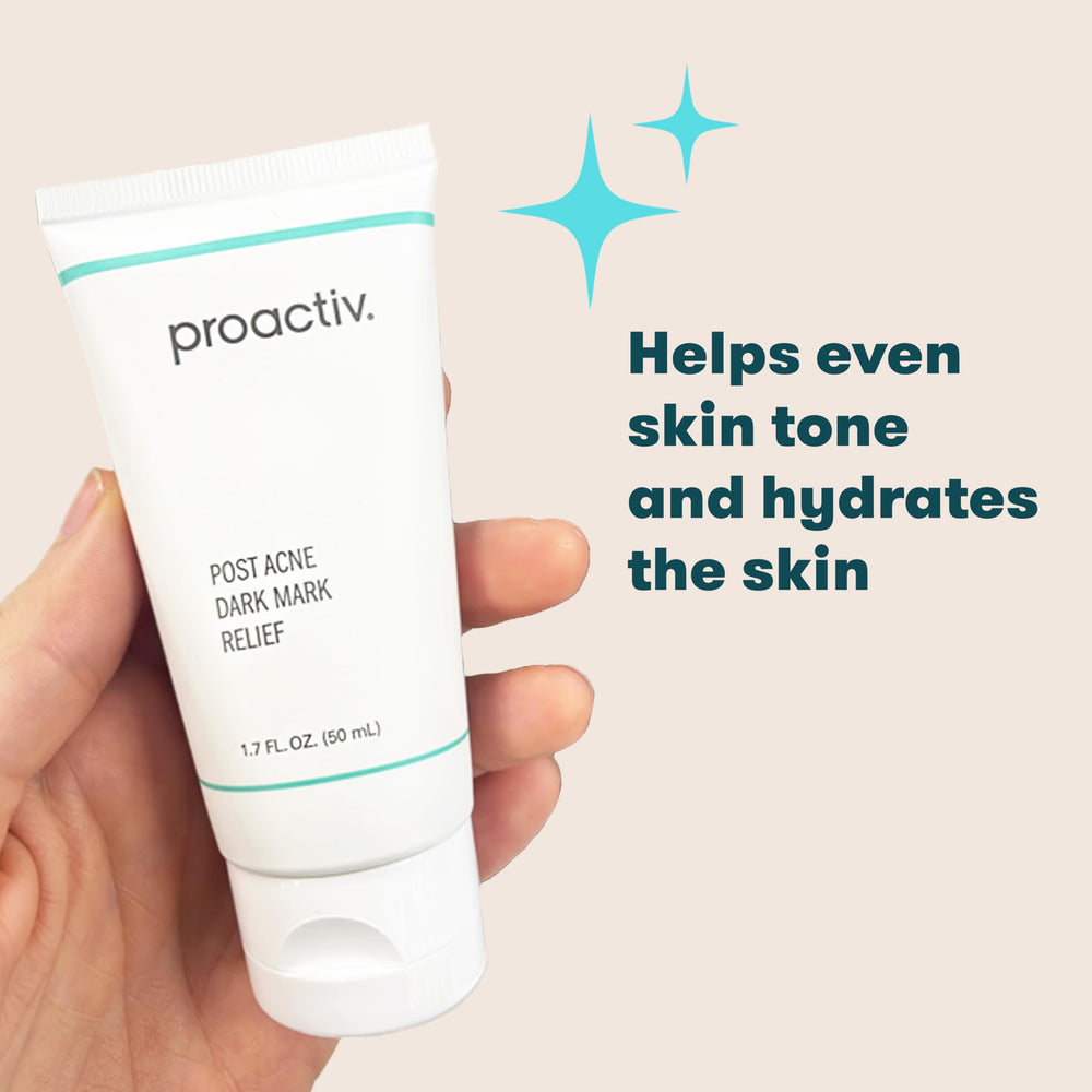 Proactiv ingredient label photo emphasizing hydroquinone-free brightening and antioxidant blend