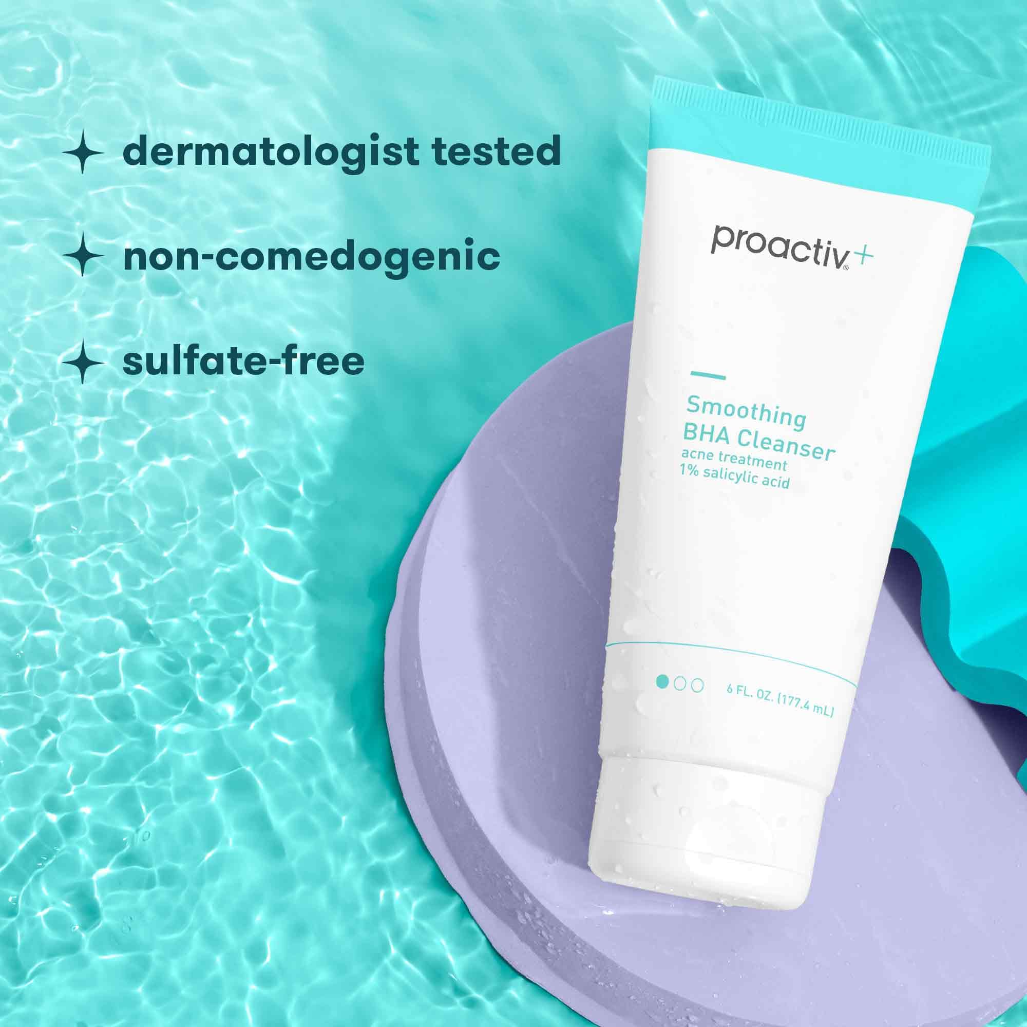 Proactiv+ used on clean skin after rinse showing smoother-looking complexion and refreshed feel