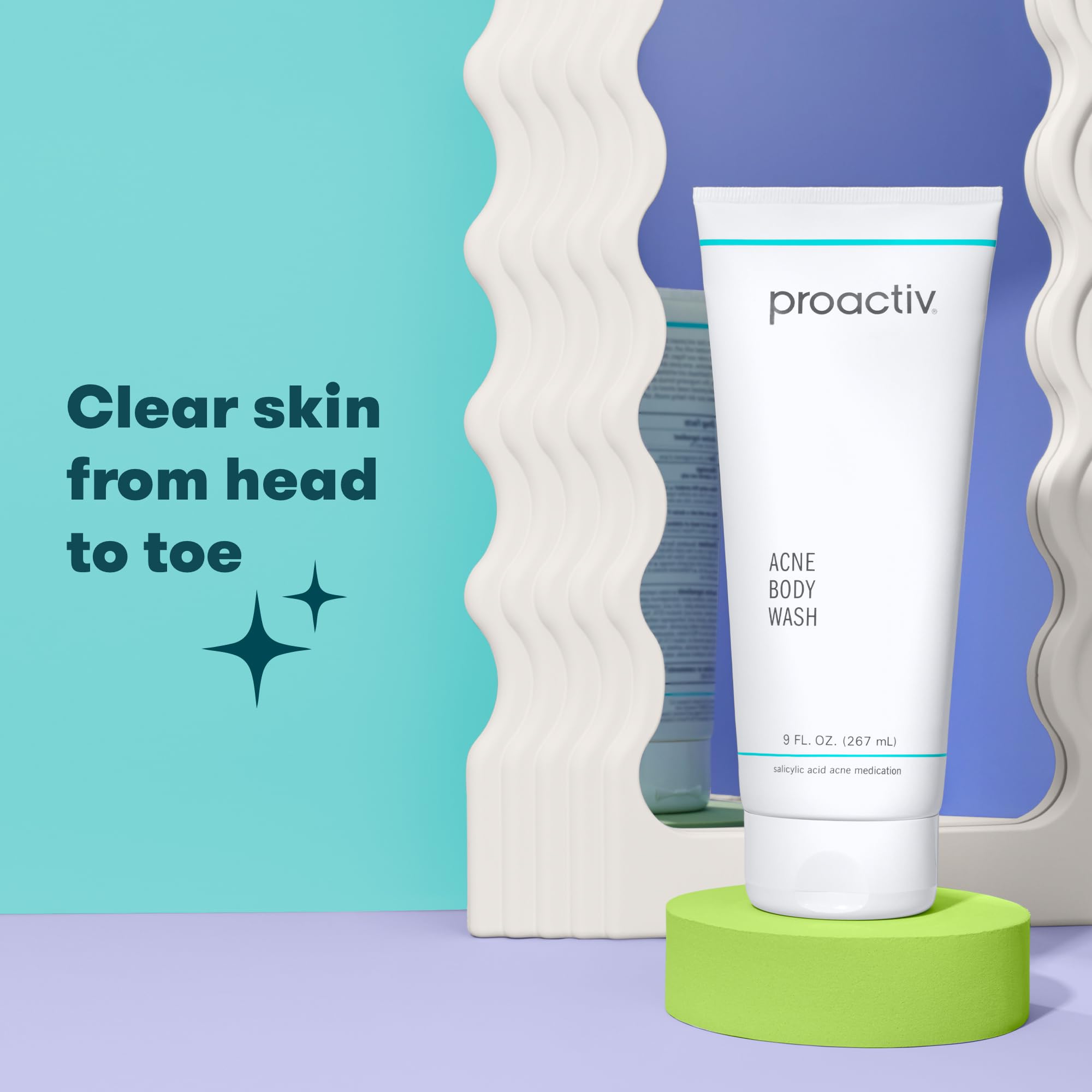 Proactiv bottle next to a hand showing 9 fl oz scale
