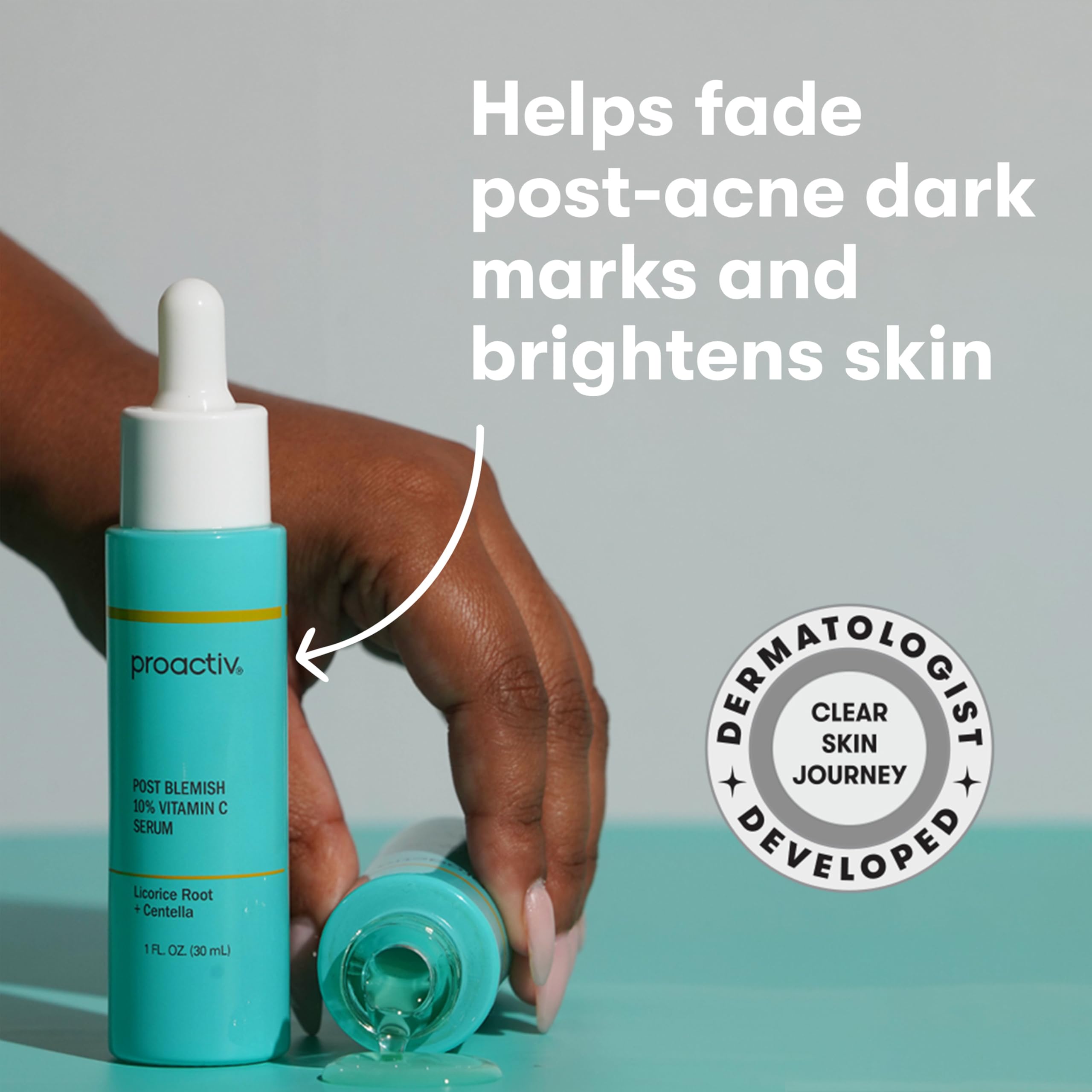 Proactiv serum dropper detail highlighting controlled application benefit