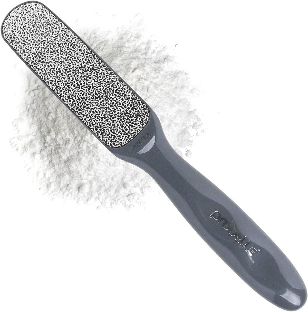 Probelle front view of dark grey foot file showing robust design and easy control