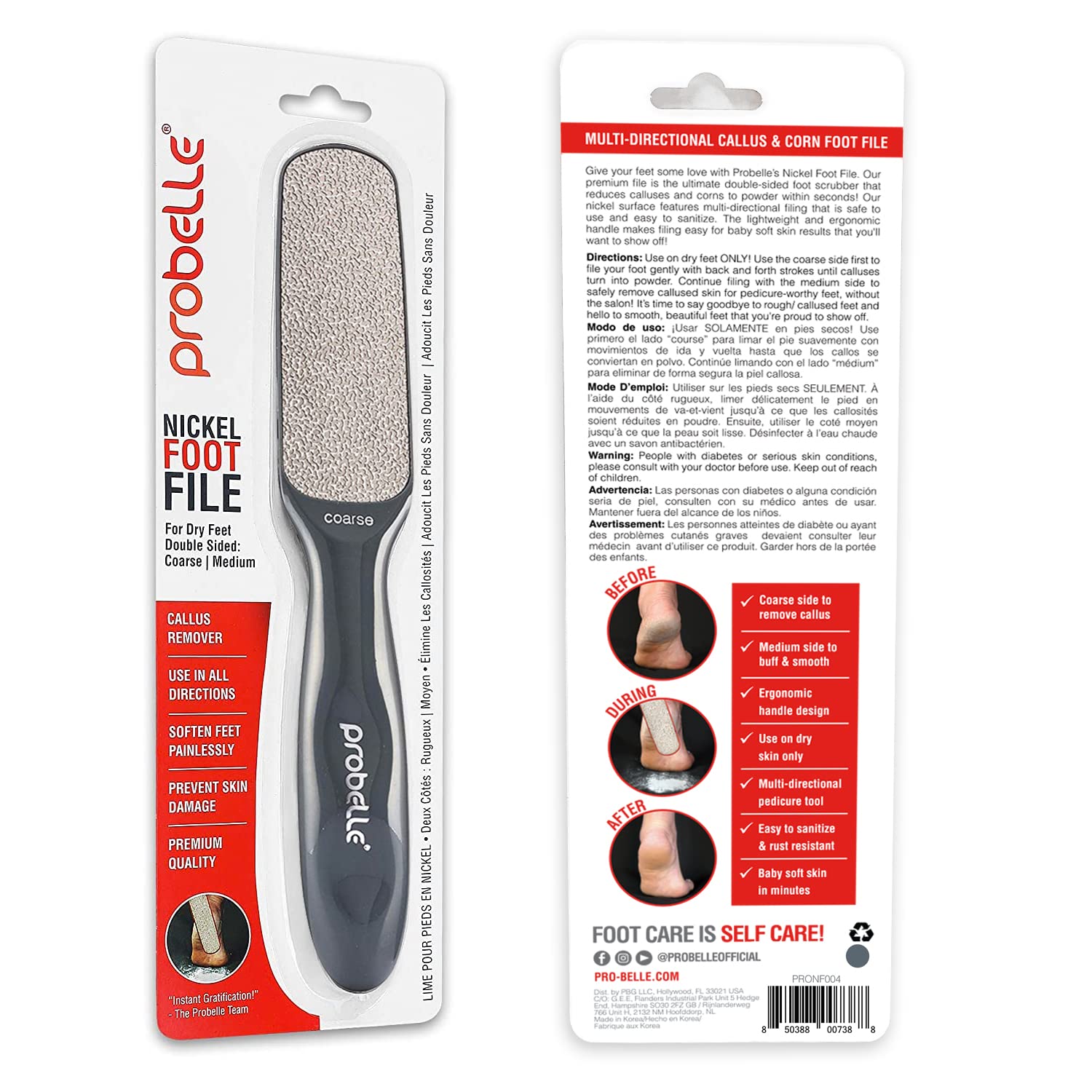 Probelle lifestyle bathroom pedicure setup showing home-use convenience