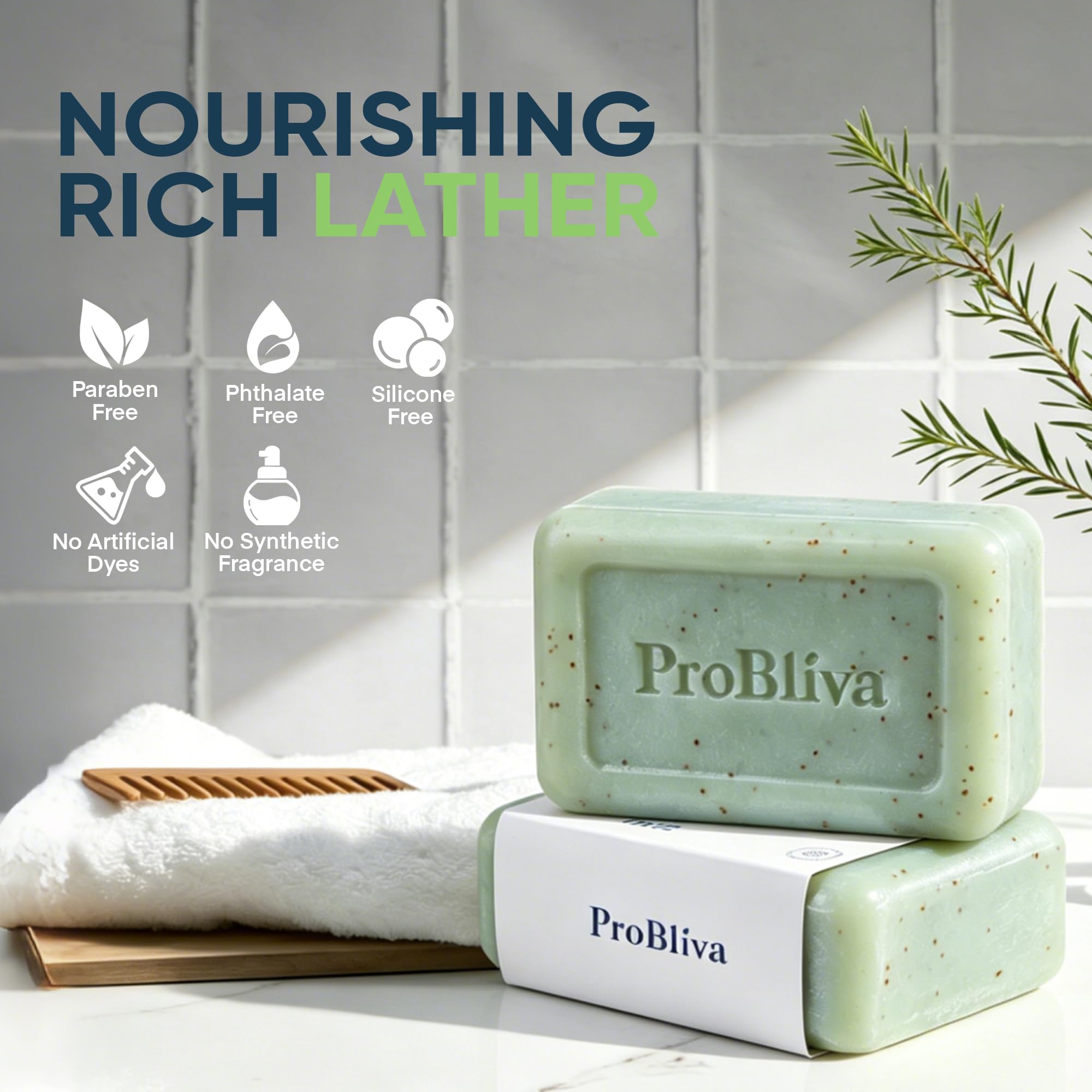 ProBliva soap used on foot in shower showing thorough cleansing after exercise