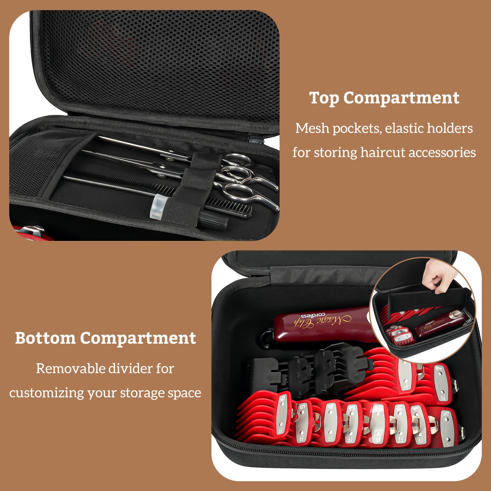 ProCase interior mesh pocket detail showing tidy storage for cords