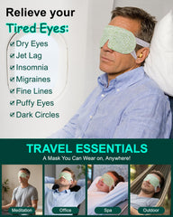 ProCIV mask in use on woman demonstrating relaxed eyes and calm benefit